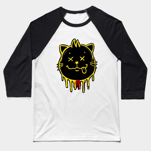 Nirvana Cat Baseball T-Shirt by eimmonsta